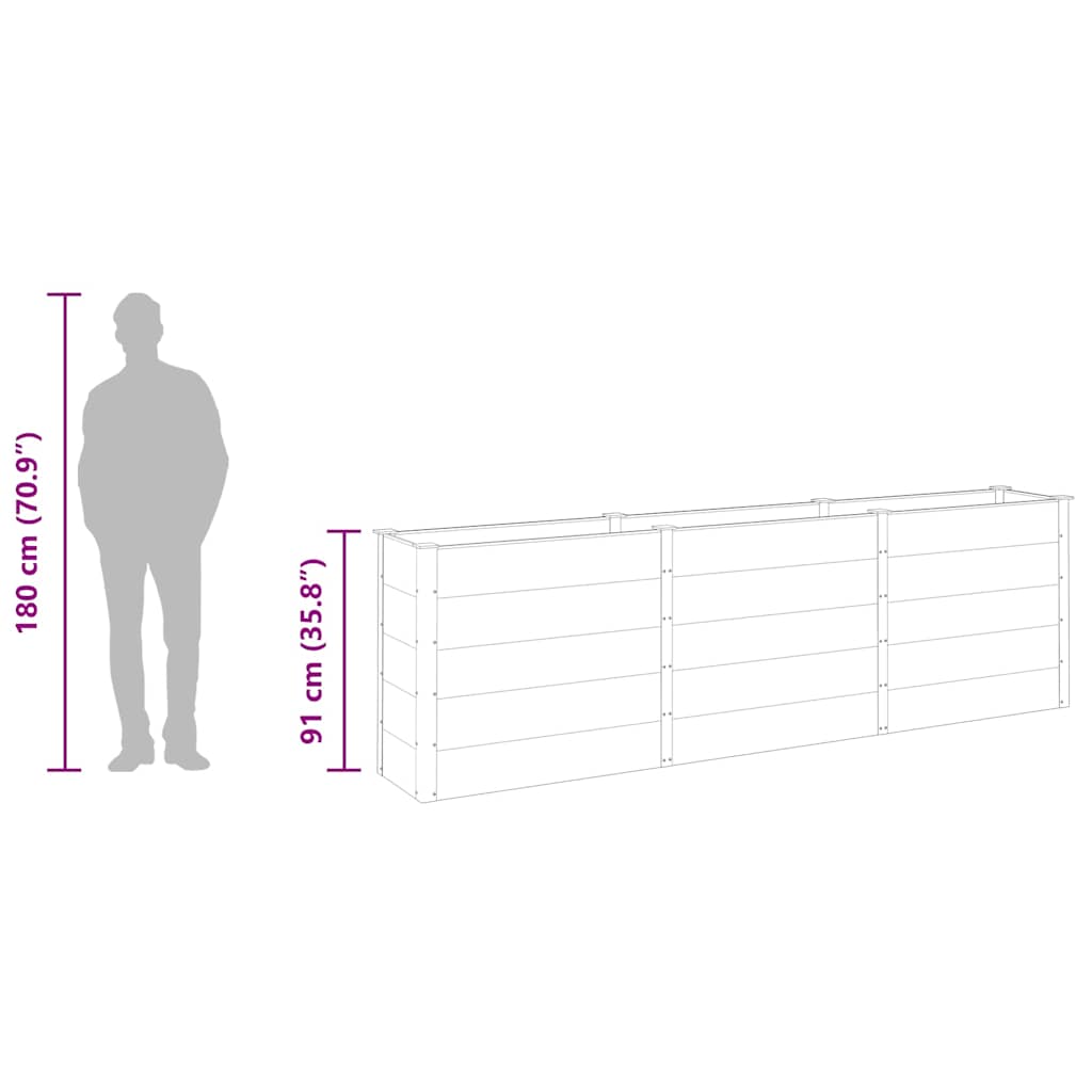 Hochbeet Grau 300x50x91 cm WPC
