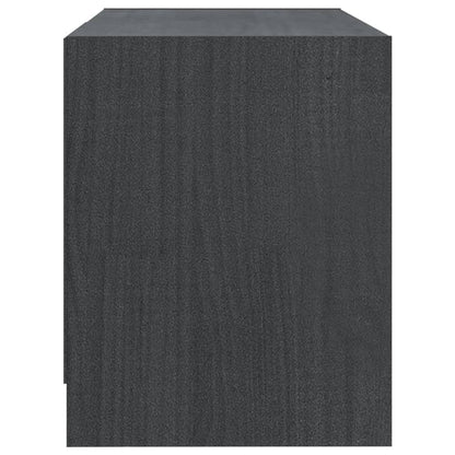 TV-Schrank Grau 80x31x39 cm Massivholz Kiefer