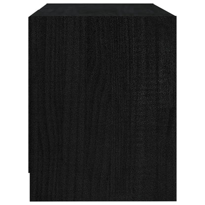 TV-Schrank Schwarz 80x31x39 cm Massivholz Kiefer