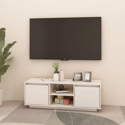 TV-skab Hvid 110x30x40 cm Massiv Fyr