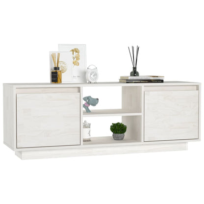 TV-skab Hvid 110x30x40 cm Massiv Fyr