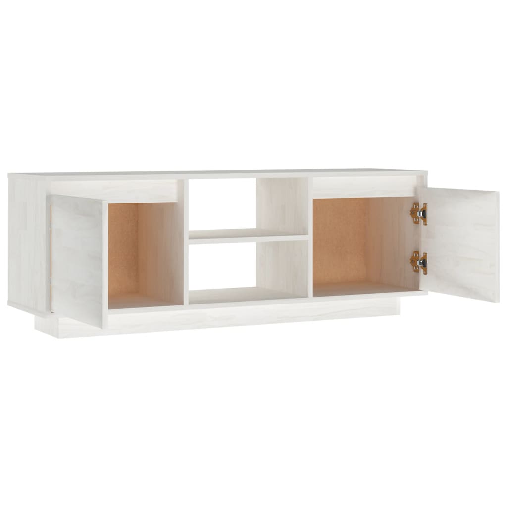 TV-skab Hvid 110x30x40 cm Massiv Fyr