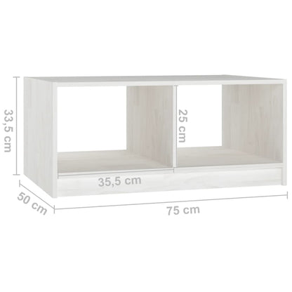 Couchtisch Weiß 75x50x33,5 cm Massivholz Kiefer