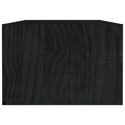 Couchtisch Schwarz 110x50x34 cm Massivholz Kiefer