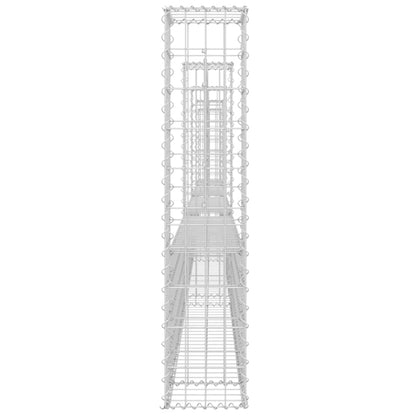 Gabionenkorb U-Form mit 5 Säulen Eisen 500x20x100 cm