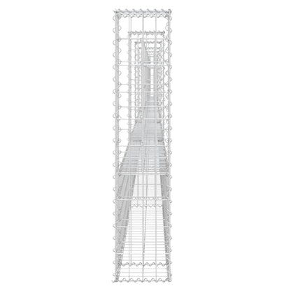 Gabionenkorb U-Form mit 7 Säulen Eisen 740x20x100 cm