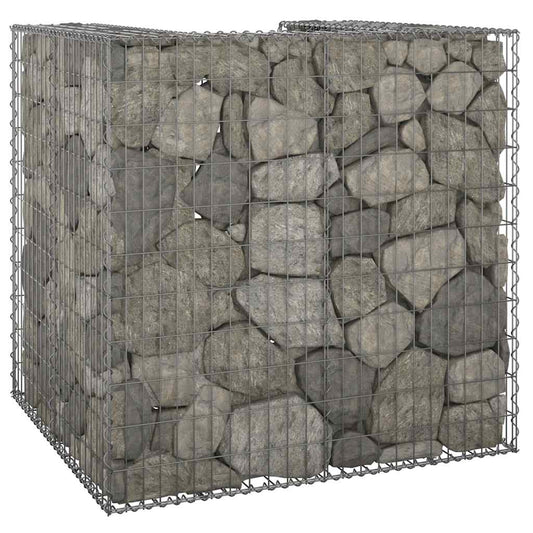 Gabionenwand für Mülltonnen Verzinkter Stahl 110x100x110 cm
