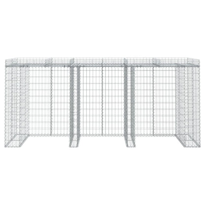 Gabionen-Mülltonnenbox 270x91x120 cm Verzinktes Eisen