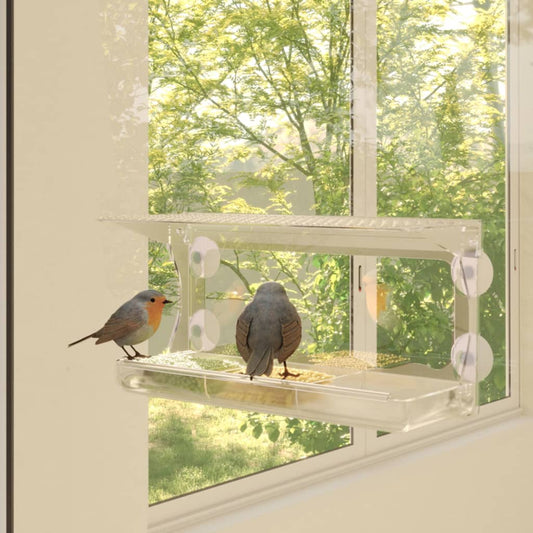 Fenster-Futterstellen für Vögel 2 Stk. Acryl 30x12x15 cm