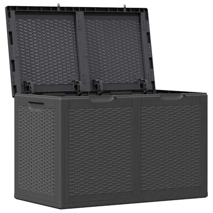 Garten-Aufbewahrungsbox 180 L Schwarz PP Rattan