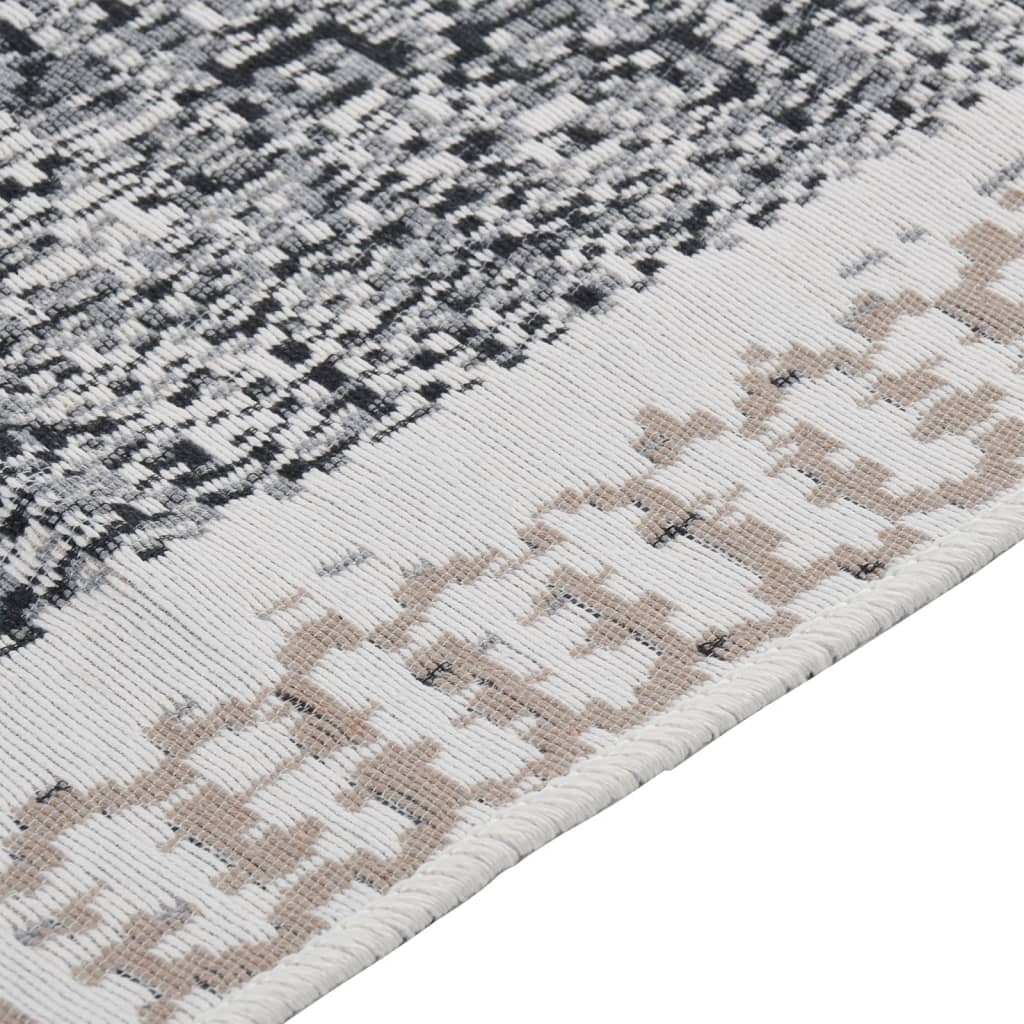 Teppich Schwarz und Grau 120x180 cm Baumwolle