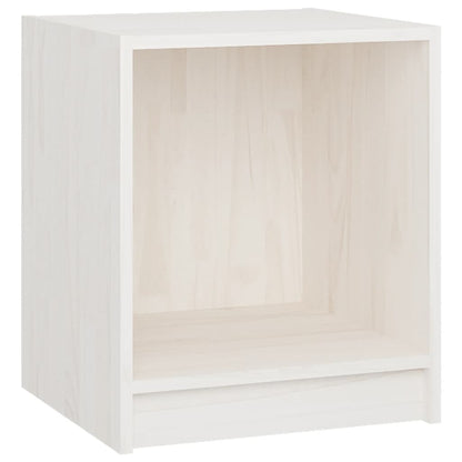 Nachttische 2 Stk. Weiß 35,5x33,5x41,5 cm Massivholz Kiefer