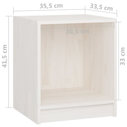 Nachttische 2 Stk. Weiß 35,5x33,5x41,5 cm Massivholz Kiefer