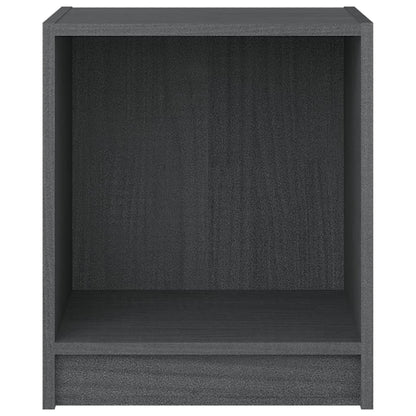 Nachttische 2 Stk. Grau 35,5x33,5x41,5 cm Massivholz Kiefer