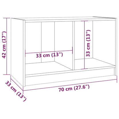 TV-Schrank Schwarz 70x33x42 cm Massivholz Kiefer