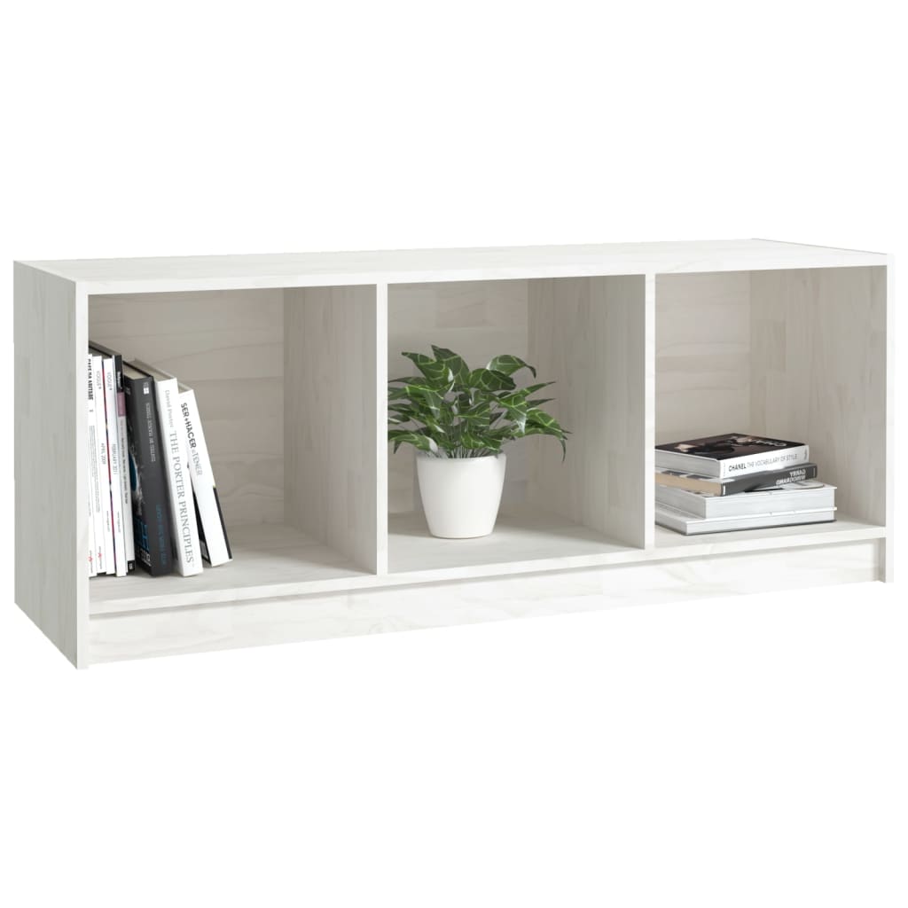 TV-skab Hvid 104x33x41 cm Massiv Fyr