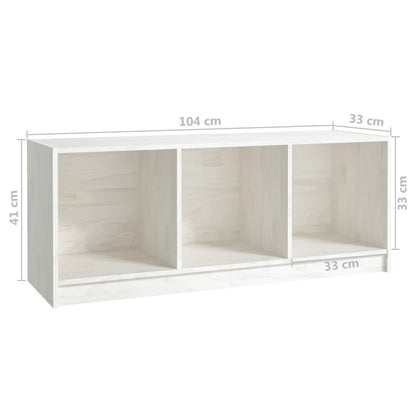TV-skab Hvid 104x33x41 cm Massiv Fyr