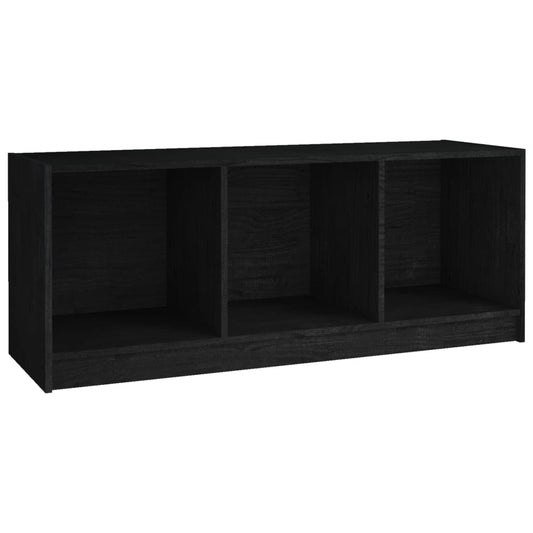 TV-skab Sort 104x33x41 cm Massiv Fyr