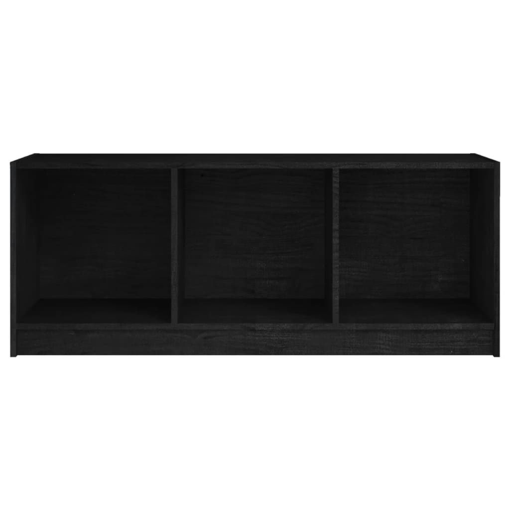 TV-skab Sort 104x33x41 cm Massiv Fyr