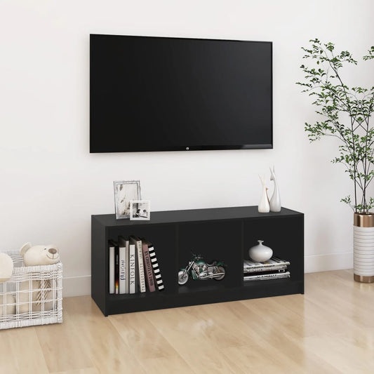 TV-skab Sort 104x33x41 cm Massiv Fyr