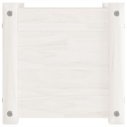 Pflanzkübel Weiß 31x31x31 cm Massivholz Kiefer