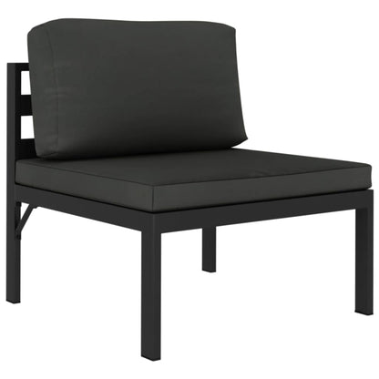 3-tlg. Garten-Sofagarnitur mit Kissen Aluminium Anthrazit