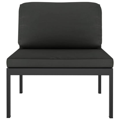3-tlg. Garten-Sofagarnitur mit Kissen Aluminium Anthrazit