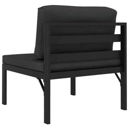 3-tlg. Garten-Sofagarnitur mit Kissen Aluminium Anthrazit