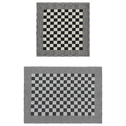 20-tlg. Handtuch-Set Schwarz und Weiß Baumwolle
