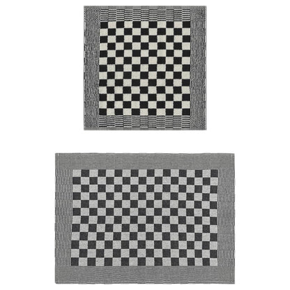 50-tlg. Handtuch-Set Schwarz und Weiß Baumwolle