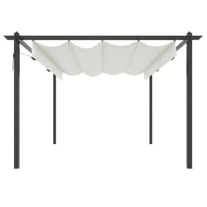 Pavillon mit Ausziehbarem Dach 4x3 m Creme