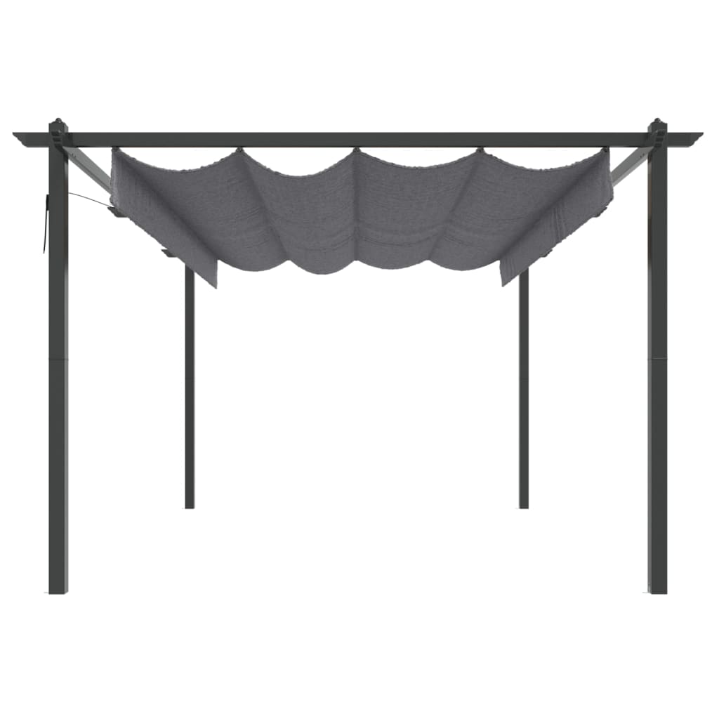 Pavillon mit Ausziehbarem Dach 4x3 m Anthrazit