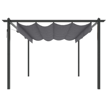 Pavillon mit Ausziehbarem Dach 4x3 m Anthrazit