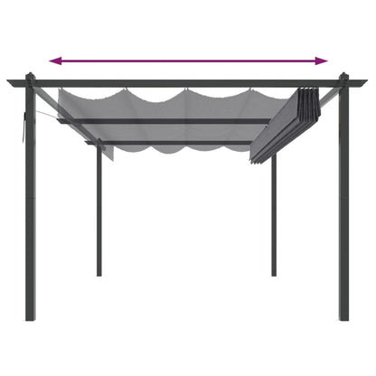 Pavillon mit Ausziehbarem Dach 4x3 m Anthrazit