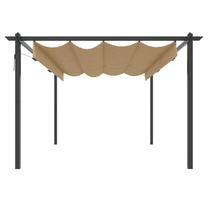 Pavillon mit Ausziehbarem Dach 4x3 m Taupe