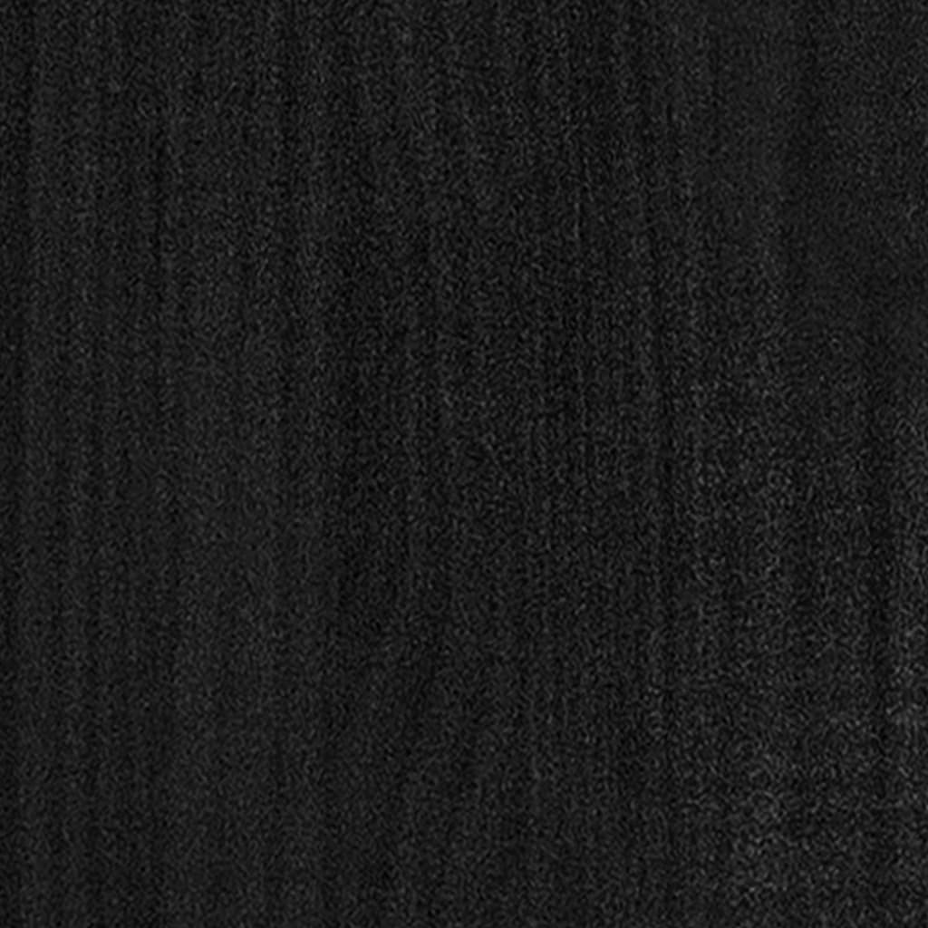 Bücherregal/Raumteiler Schwarz 80x35x135 cm Massivholz Kiefer