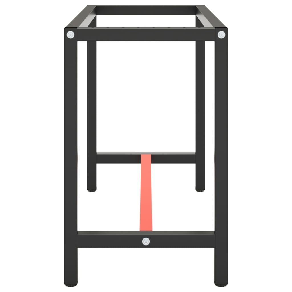 Werkbankgestell Mattschwarz und Mattrot 110x50x79 cm Metall