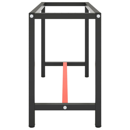 Werkbankgestell Mattschwarz und Mattrot 140x50x79 cm Metall