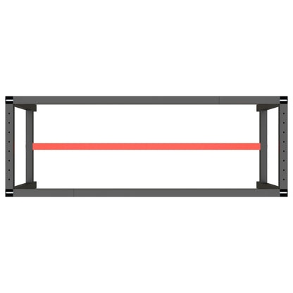Werkbankgestell Mattschwarz und Mattrot 140x50x79 cm Metall