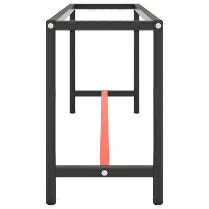 Werkbankgestell Mattschwarz und Mattrot 170x50x79 cm Metall