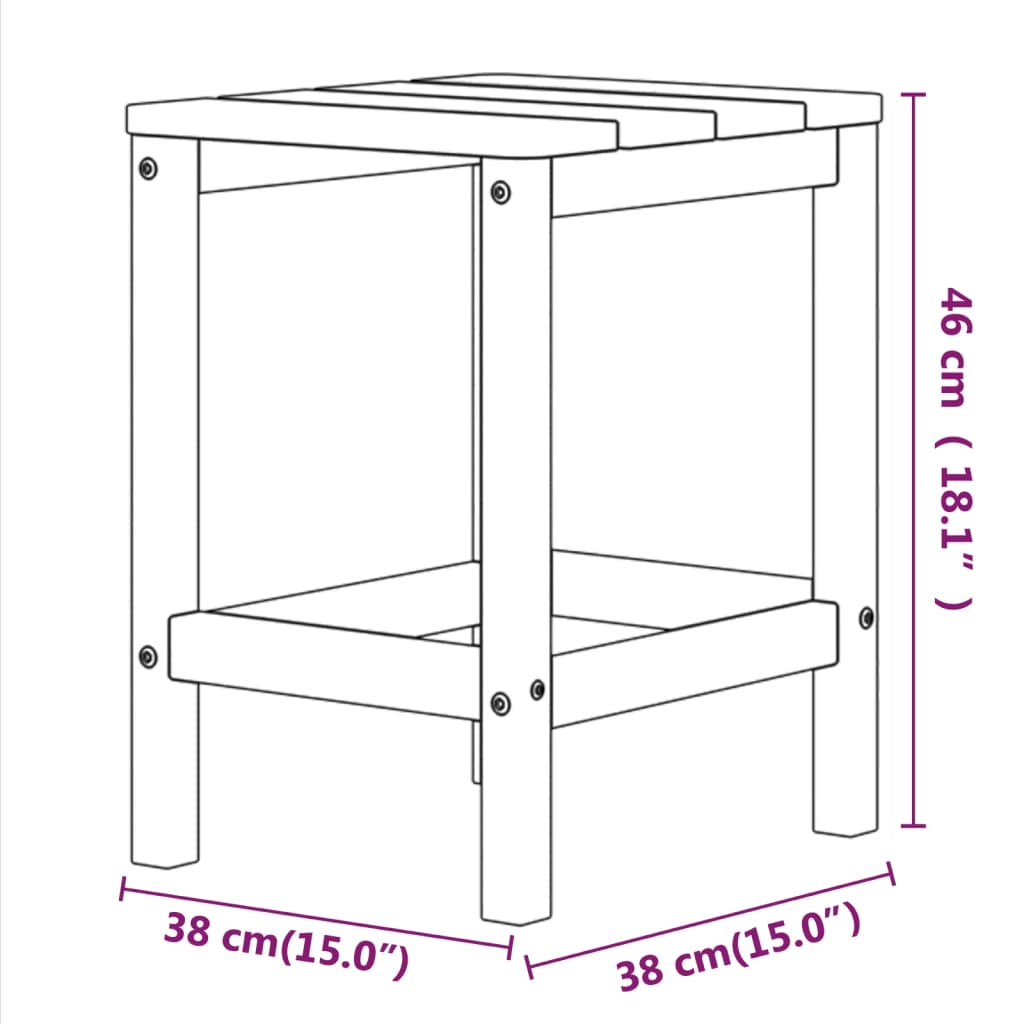 Adirondack Havebord Brun 38x38x46 cm HDPE