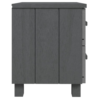Nachttisch HAMAR Dunkelgrau 40x35x44,5 cm Massivholz Kiefer