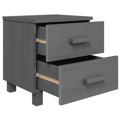 Nachttisch HAMAR Dunkelgrau 40x35x44,5 cm Massivholz Kiefer