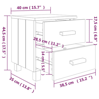 Nachttische HAMAR 2 Stk. Weiß 40x35x44,5 cm Massivholz