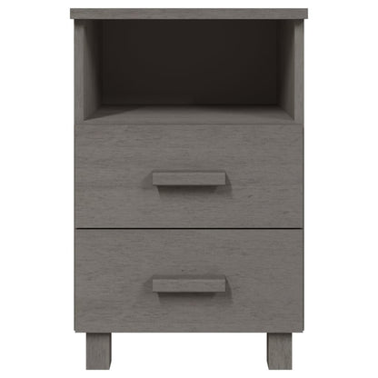 Nachttisch HAMAR Hellgrau 40x35x62 cm Massivholz Kiefer
