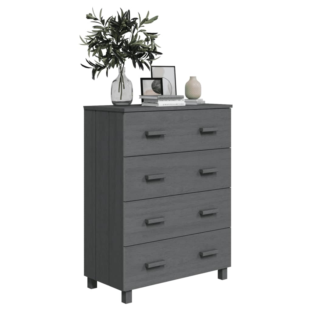 Skænk HAMAR Mørkegrå 79x40x103,5 cm Massiv Fyr
