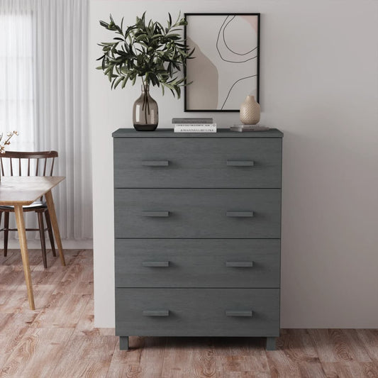 Skænk HAMAR Mørkegrå 79x40x103,5 cm Massiv Fyr
