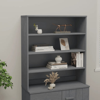 Highboard top HAMAR mørkegrå 90x30x100 cm massivt træ