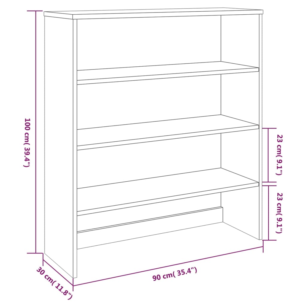 Highboard top HAMAR mørkegrå 90x30x100 cm massivt træ