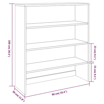 Highboard top HAMAR mørkegrå 90x30x100 cm massivt træ